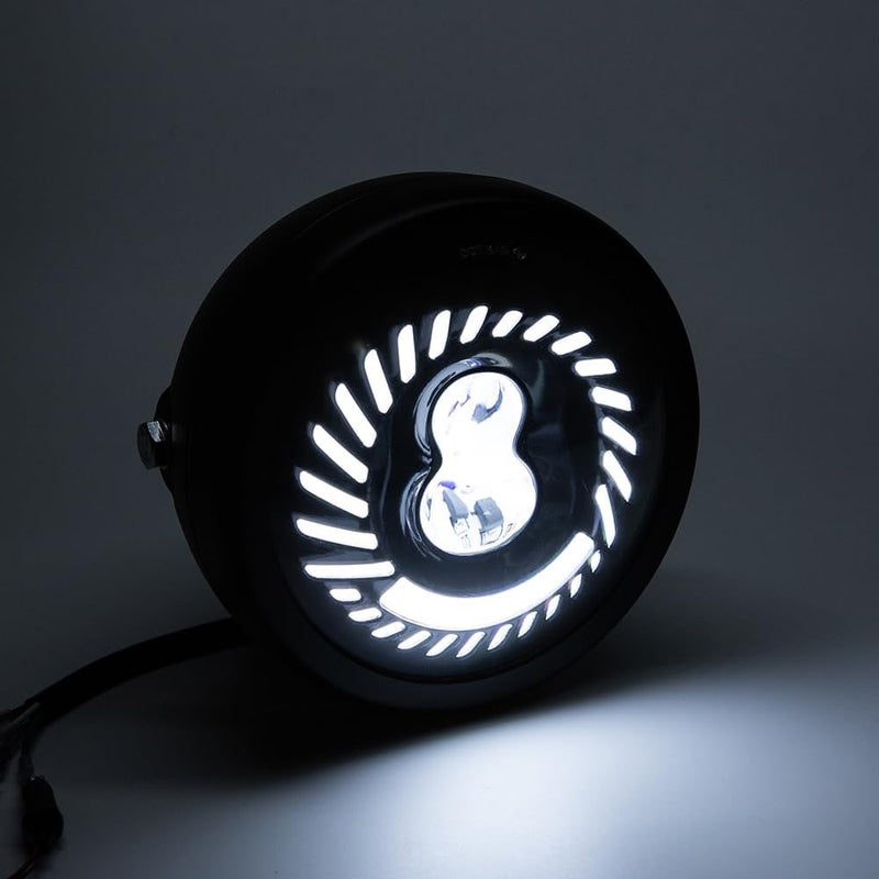 BENEALL Motorcycle Headlight 5.75 inch Round LED with Mounting Brackets Assembly, Front Headlamp with DRL High/Low Beam for Cafe Racer E-bike Bobber Chopper (style E) - Image 4